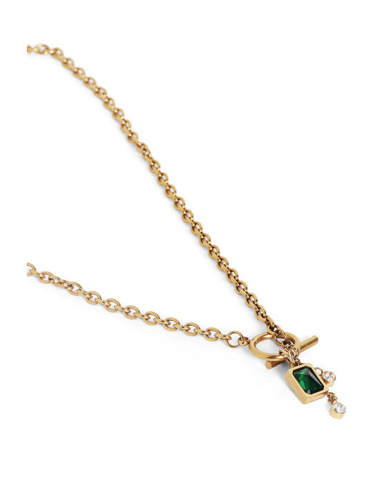 Ishin Green  Colour Gold Plated Emerald Chain