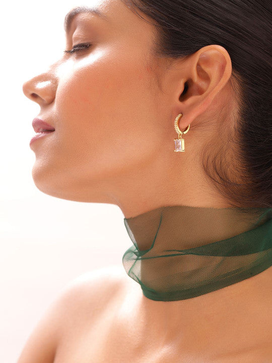 Ishin Black Colour Gold Plated Pearl Drop