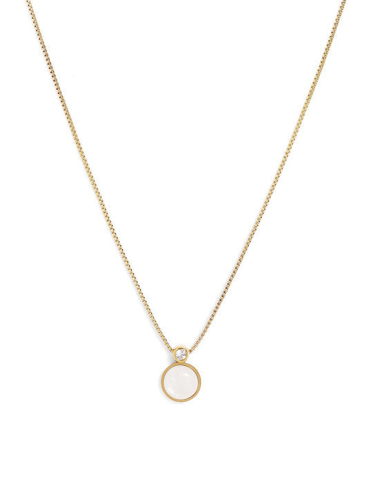 Ishin White  Colour Gold Plated Pearl Chain