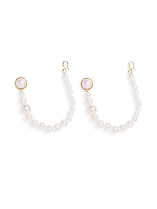 Ishin Red Colour Silver Plated American Diamond Drop Earring