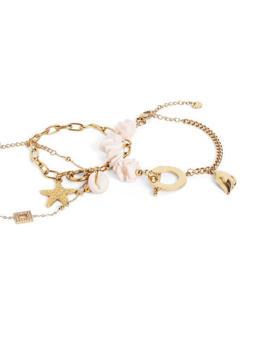 Ishin White Colour Gold Plated Artificial Stones And Beads Armlet