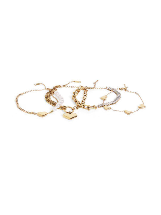 Ishin White Colour Gold Plated Artificial Stones And Beads Armlet