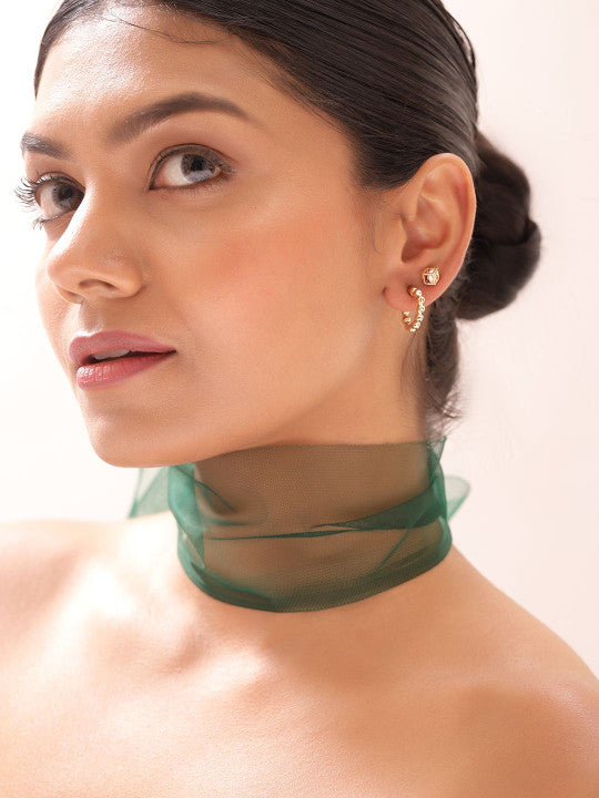 Ishin Gold Colour Gold Plated Stud Earring