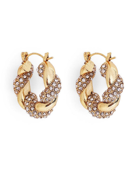 Ishin White Colour Gold Plated Artificial Stones And Beads Stud Earring