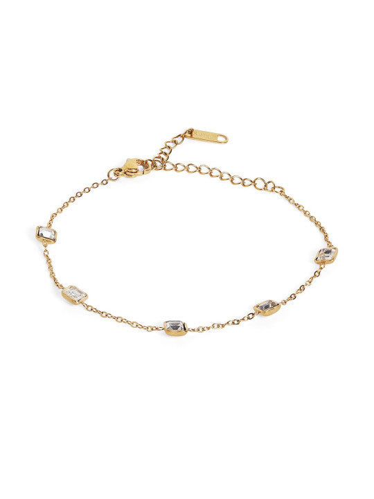 Ishin White Colour Gold Plated Artificial Stones And Beads Armlet