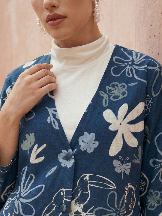 Comfy Indigo Pratidin Printed Kurtis