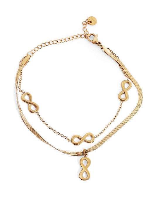 Ishin Gold Colour Gold Plated Artificial Stones And Beads Armlet