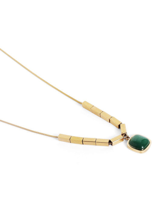 Ishin Green  Colour Gold Plated Emerald Chain