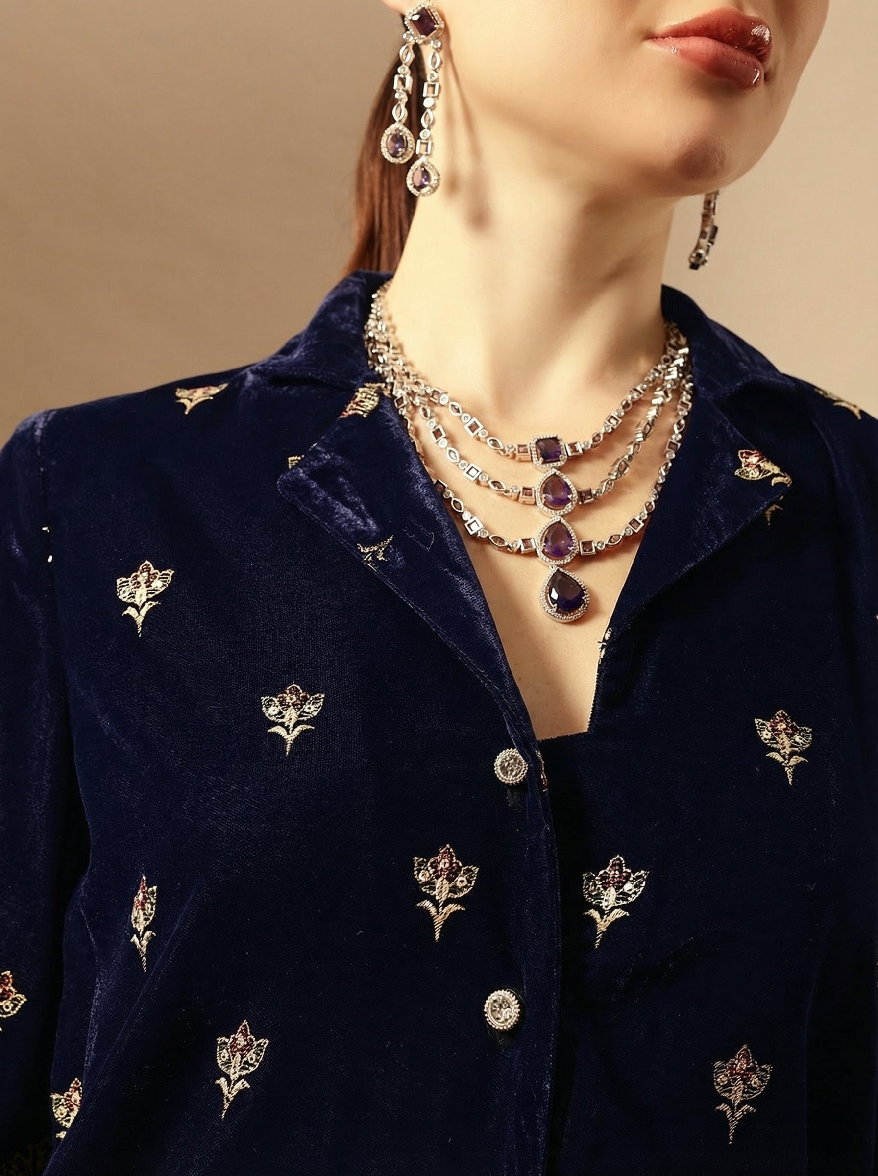 Rich Navy Blue  Regular Co-ords