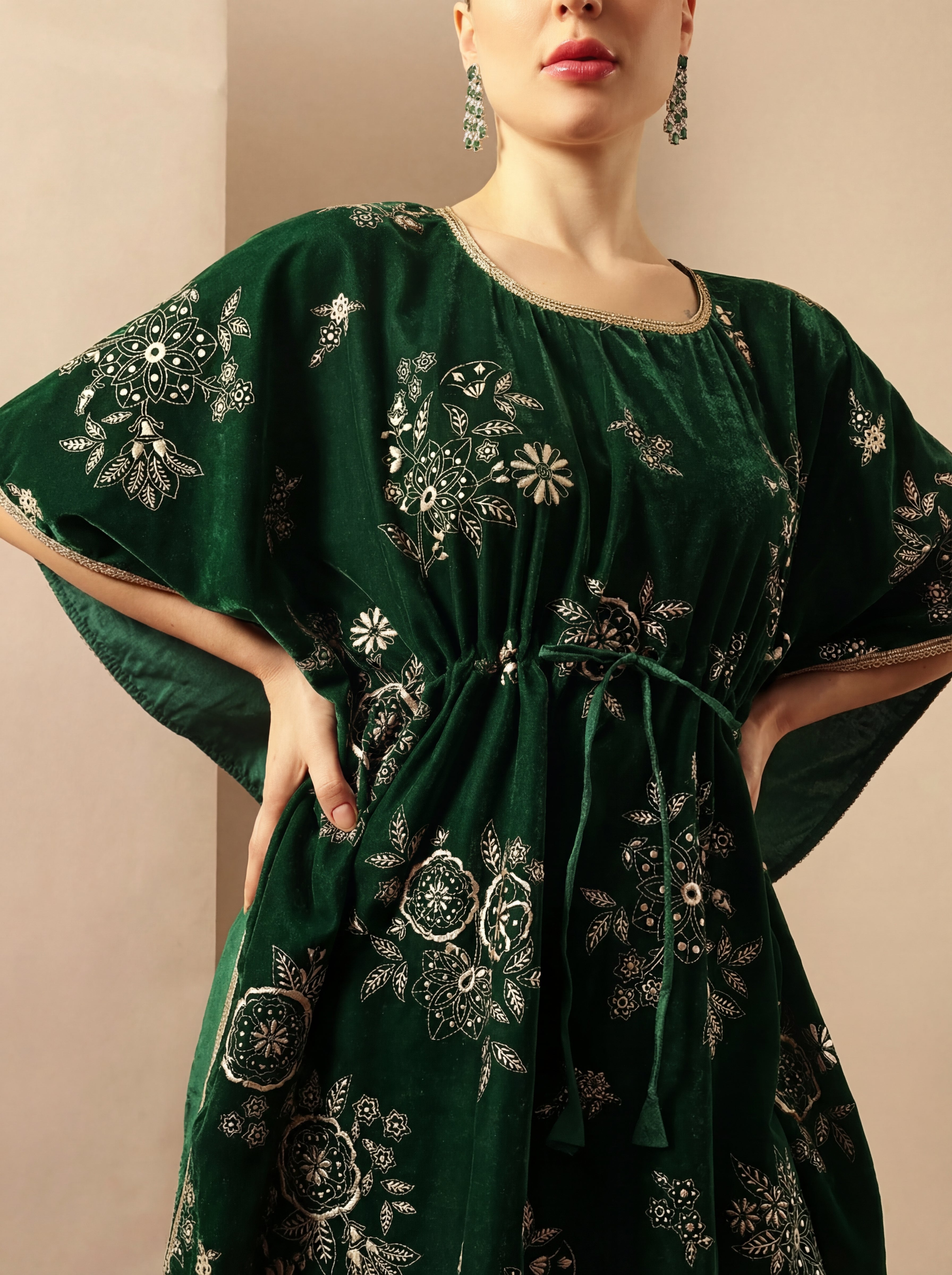 Rich Dark Green Kaftan Set Co-ords