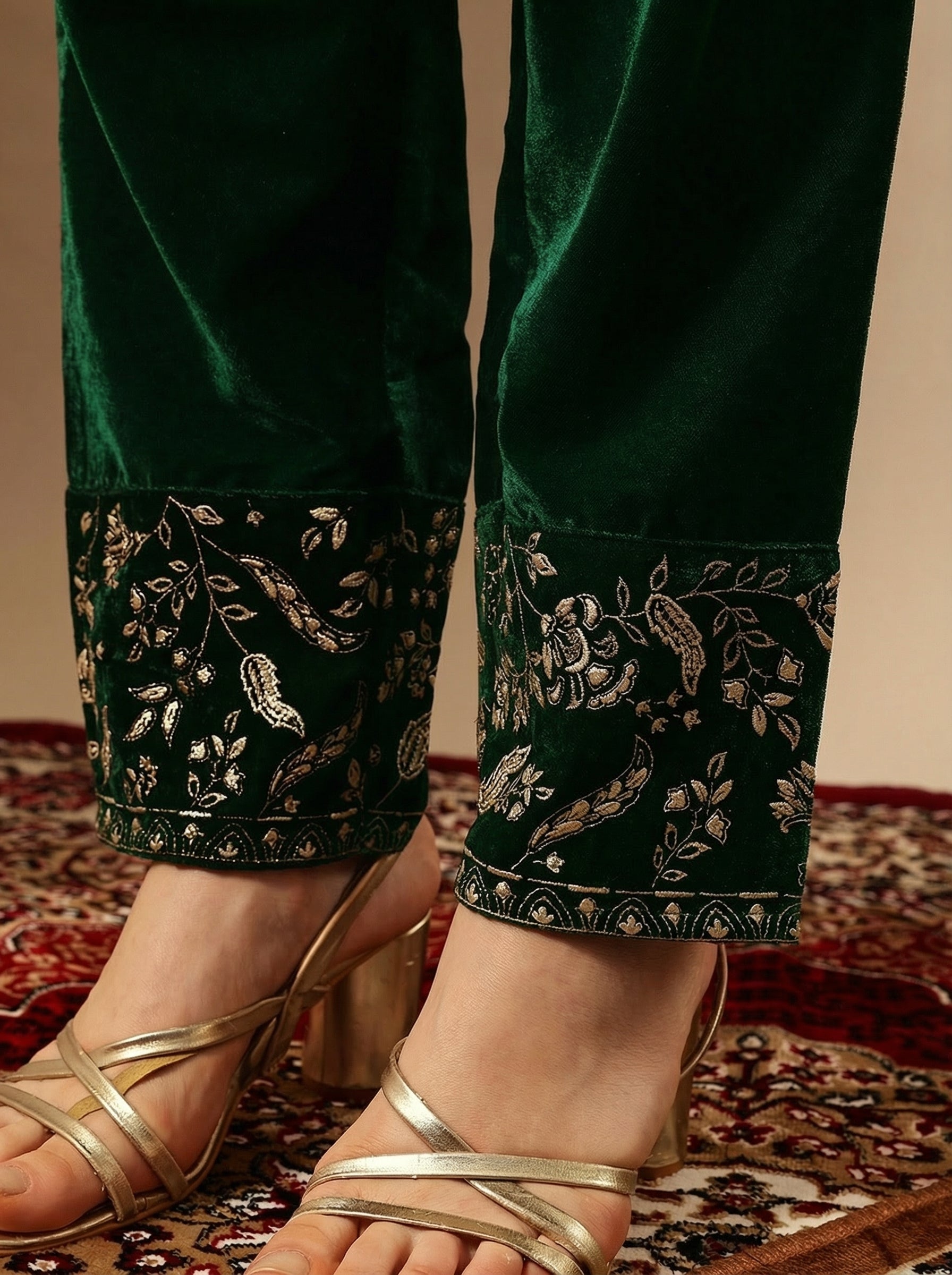 Rich Dark Green Kaftan Set Co-ords