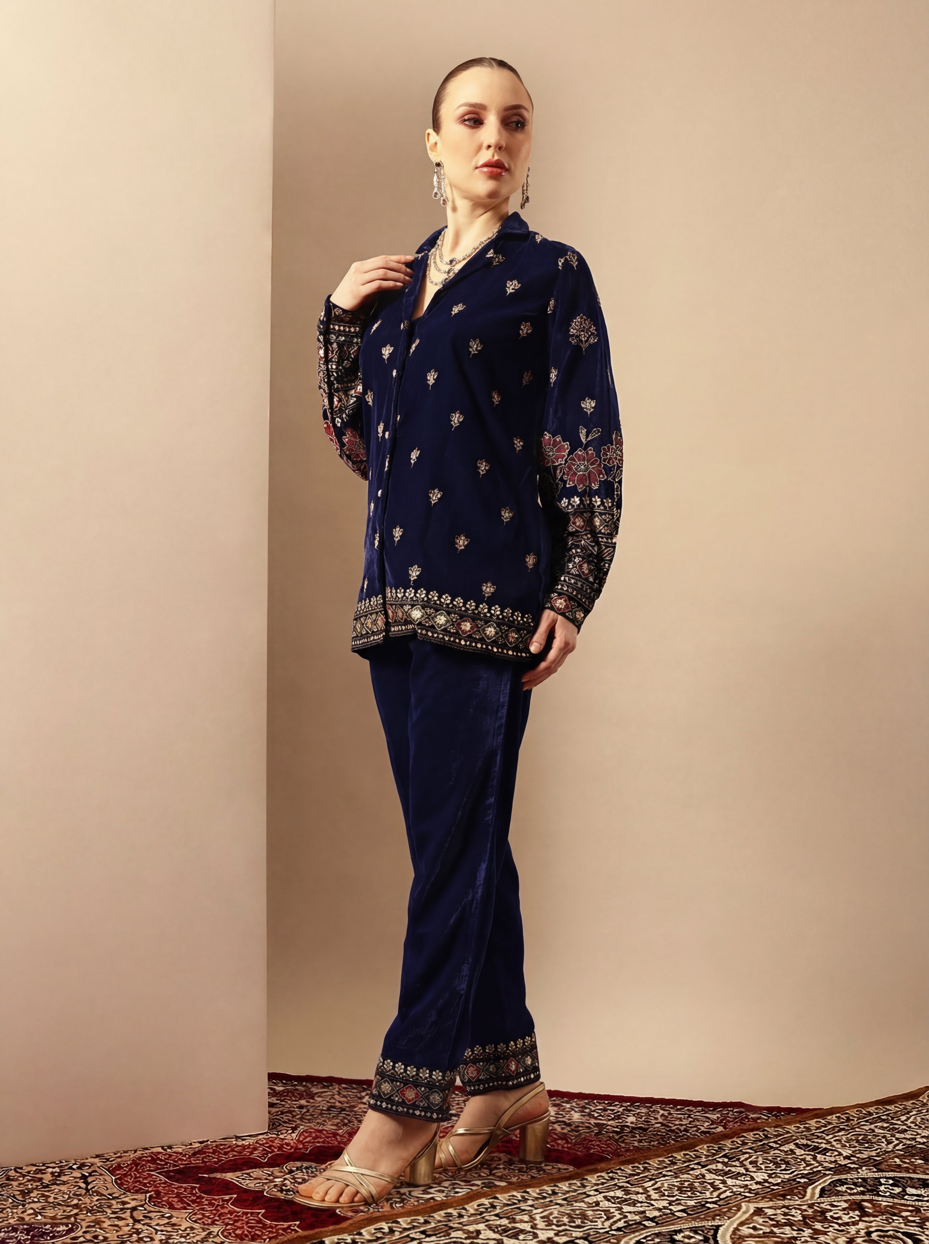 Rich Navy Blue  Regular Co-ords