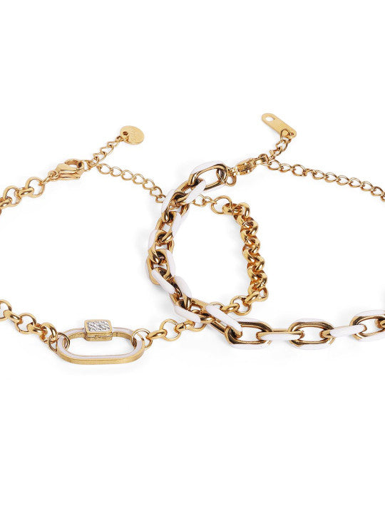 Ishin White Colour Gold Plated Artificial Stones And Beads Armlet