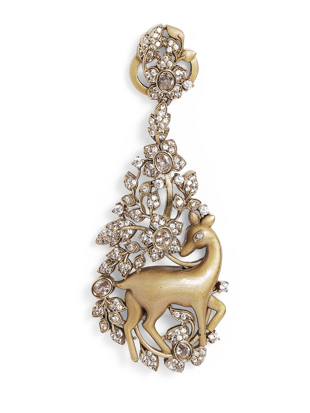 Ishin White  Colour Gold Plated AD Drop Earring