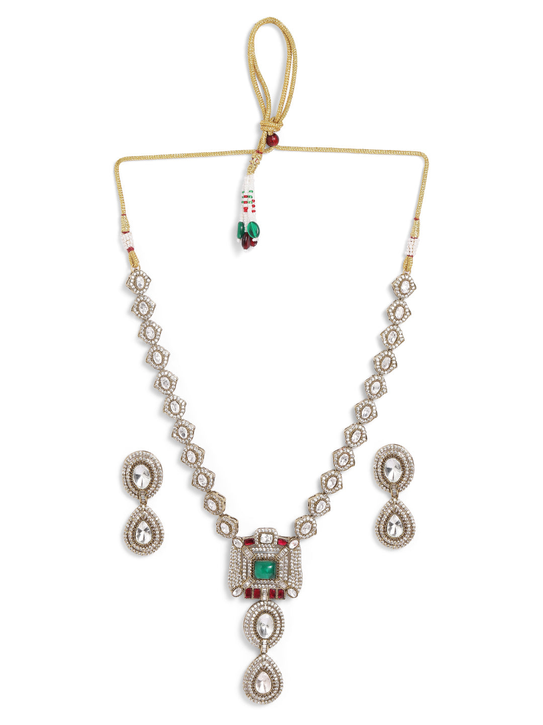 Ishin green  Colour Gold Plated Jewellery set