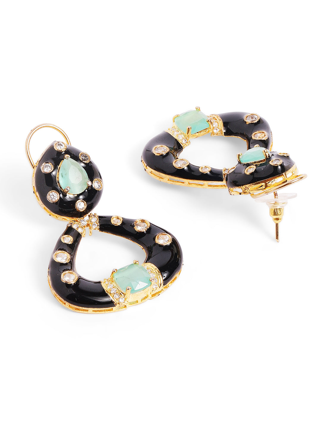 Ishin Aqua  Colour Silver Plated Drop Earring