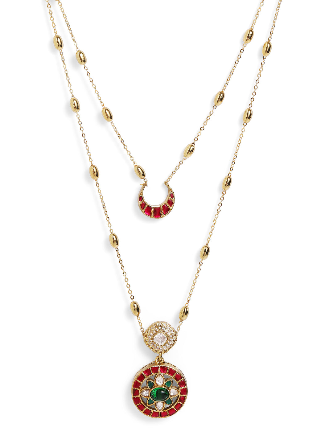 Ishin Multi  Colour Gold Plated Jewellery set