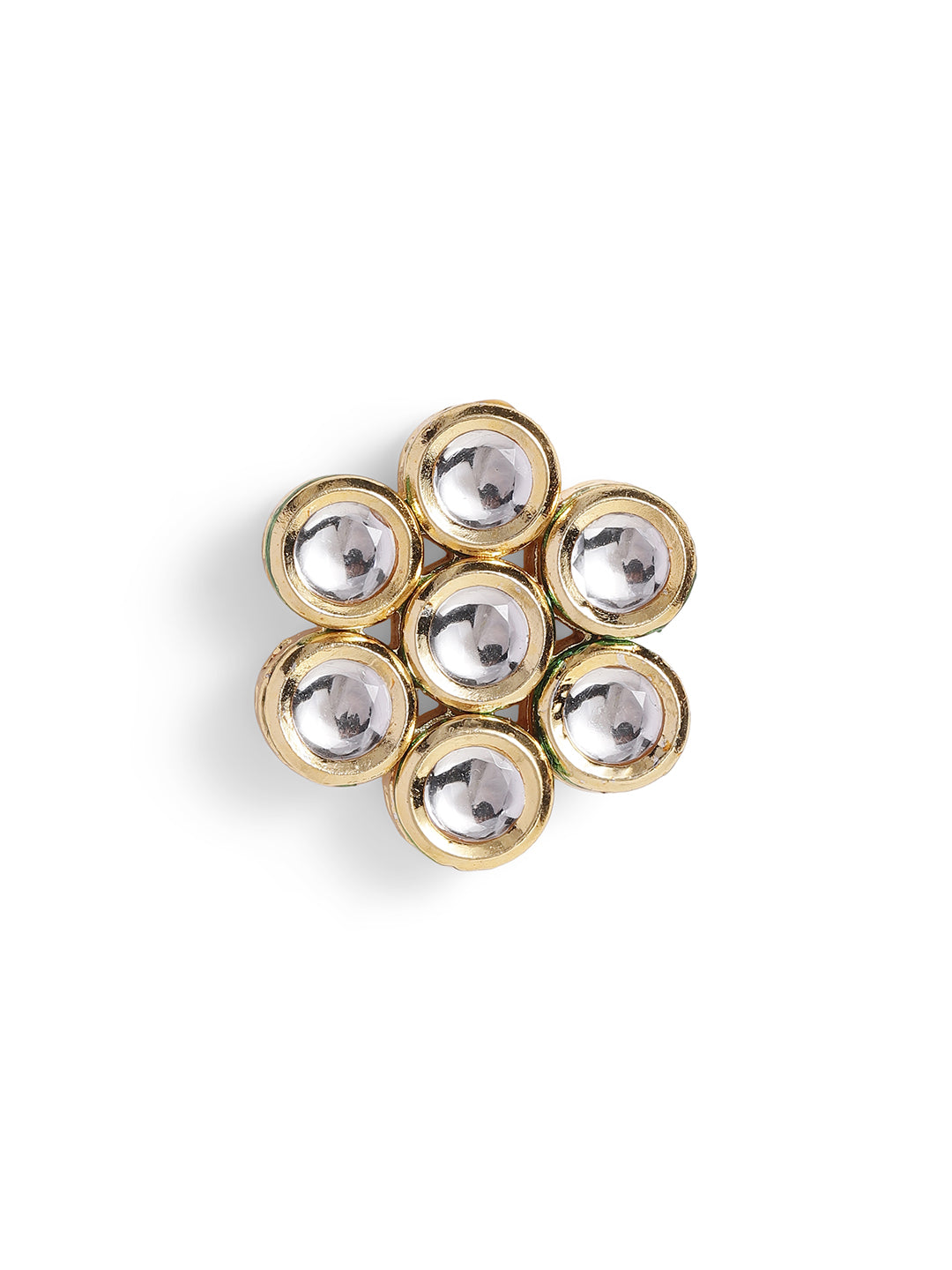 Ishin White Colour Gold plated Kundan Studs Earring