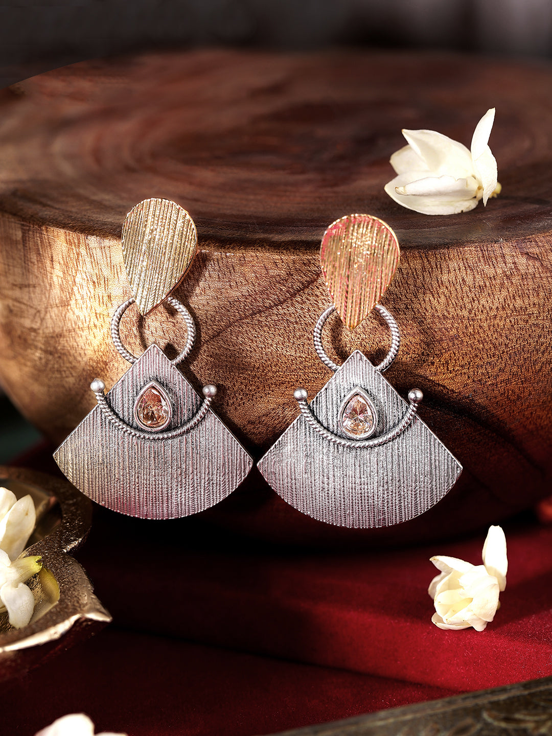 Ishin Gold Colour Silver Plated Drop Earring