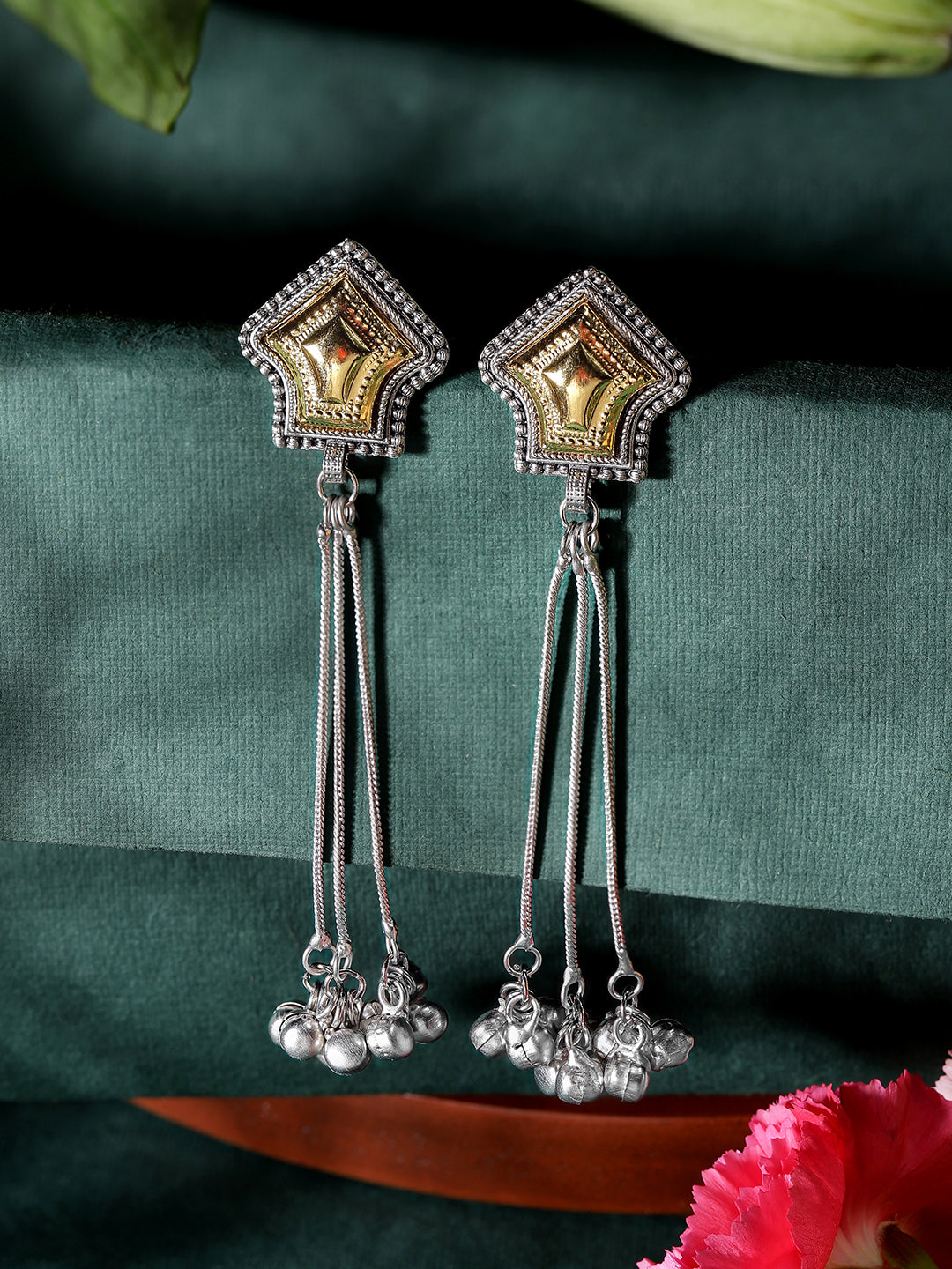 Ishin Silver Colour Silver Plated Drop Earring
