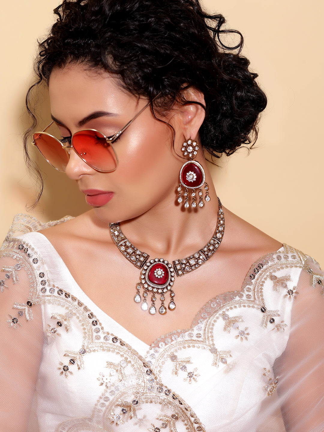 Ishin Green  Colour Gold Plated Jewellery set