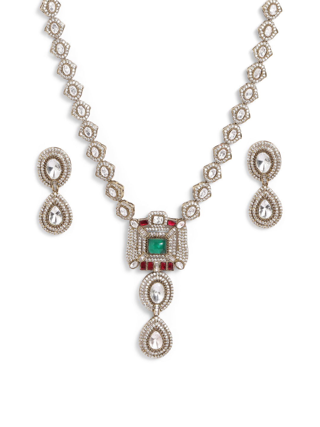 Ishin green  Colour Gold Plated Jewellery set