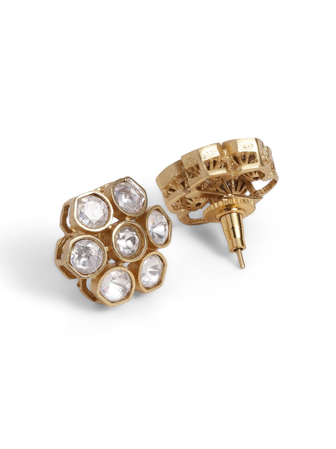 Ishin White Colour Gold Plated Artificial Stones And Beads Jewellery Set
