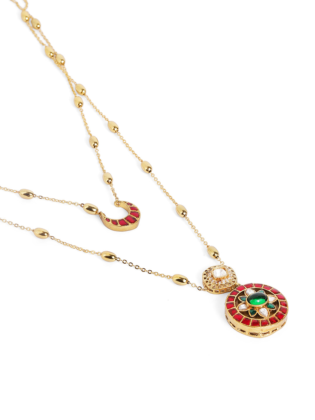 Ishin Multi  Colour Gold Plated Jewellery set