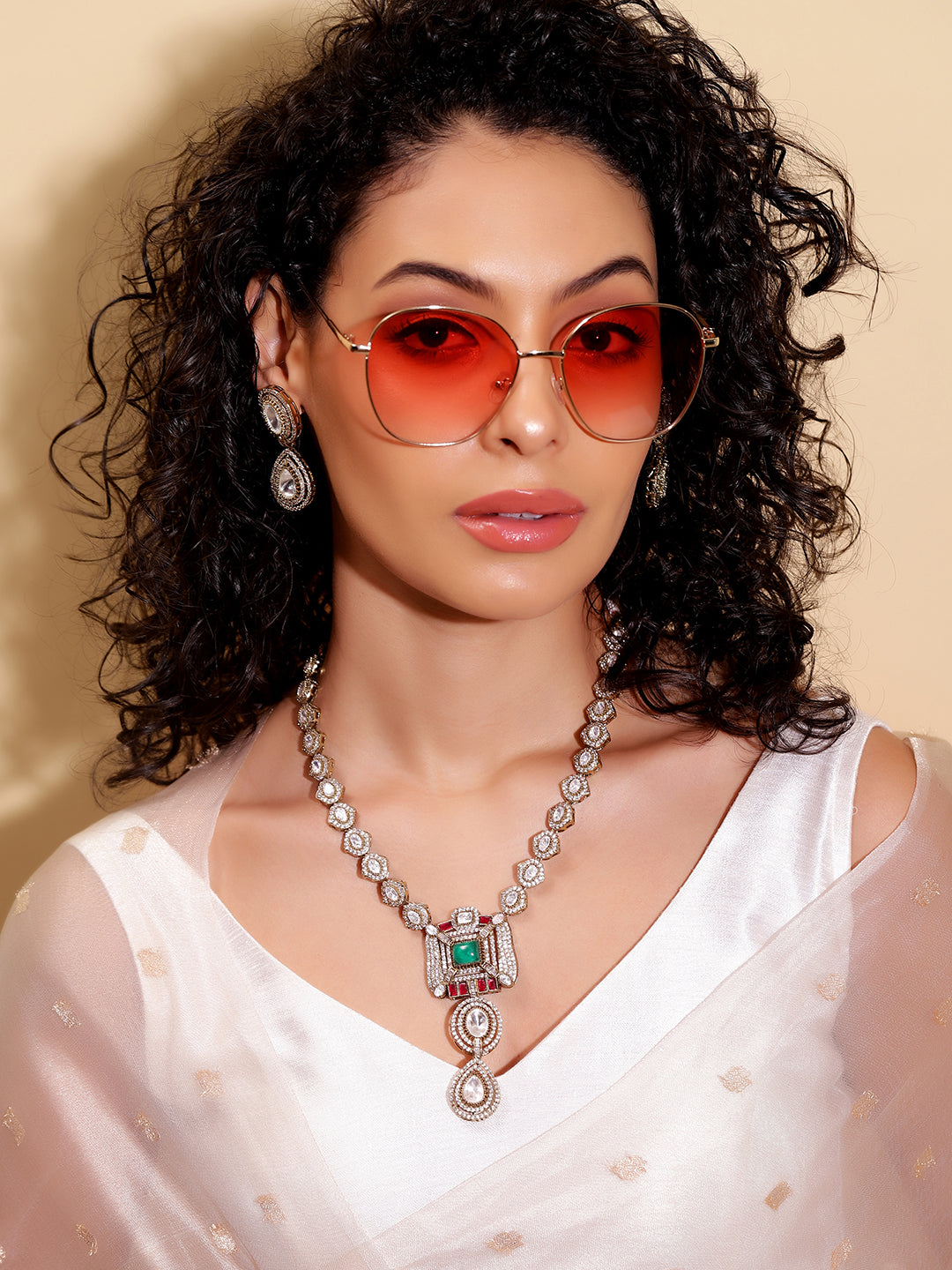Ishin green  Colour Gold Plated Jewellery set