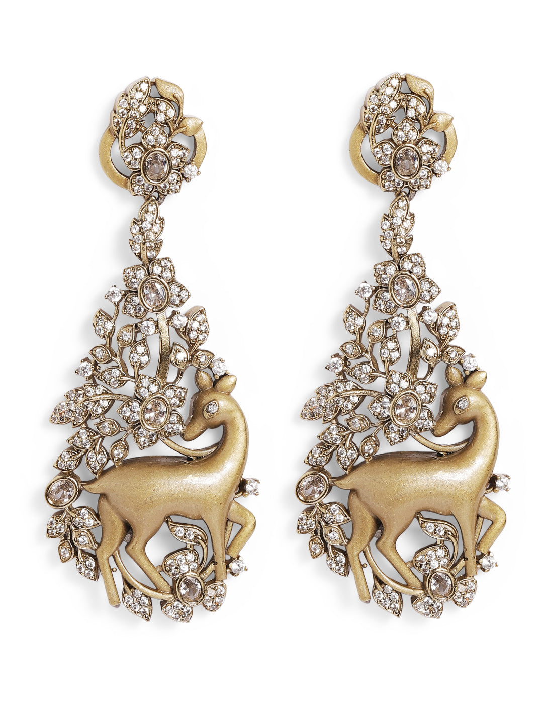 Ishin White  Colour Gold Plated AD Drop Earring