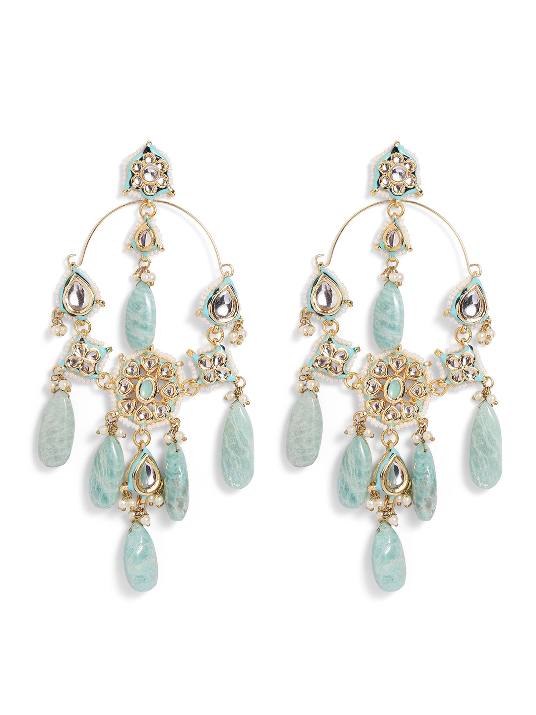 Ishin Aqua  Colour Gold Plated Drop Earring