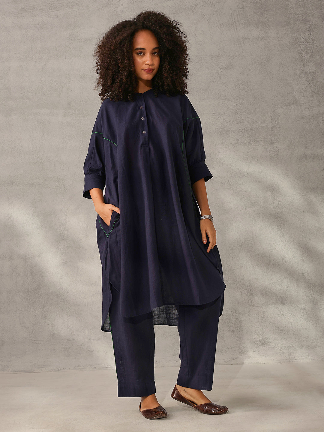 Comfy Brown Poplin Solid Relaxed Fit Co-ord set