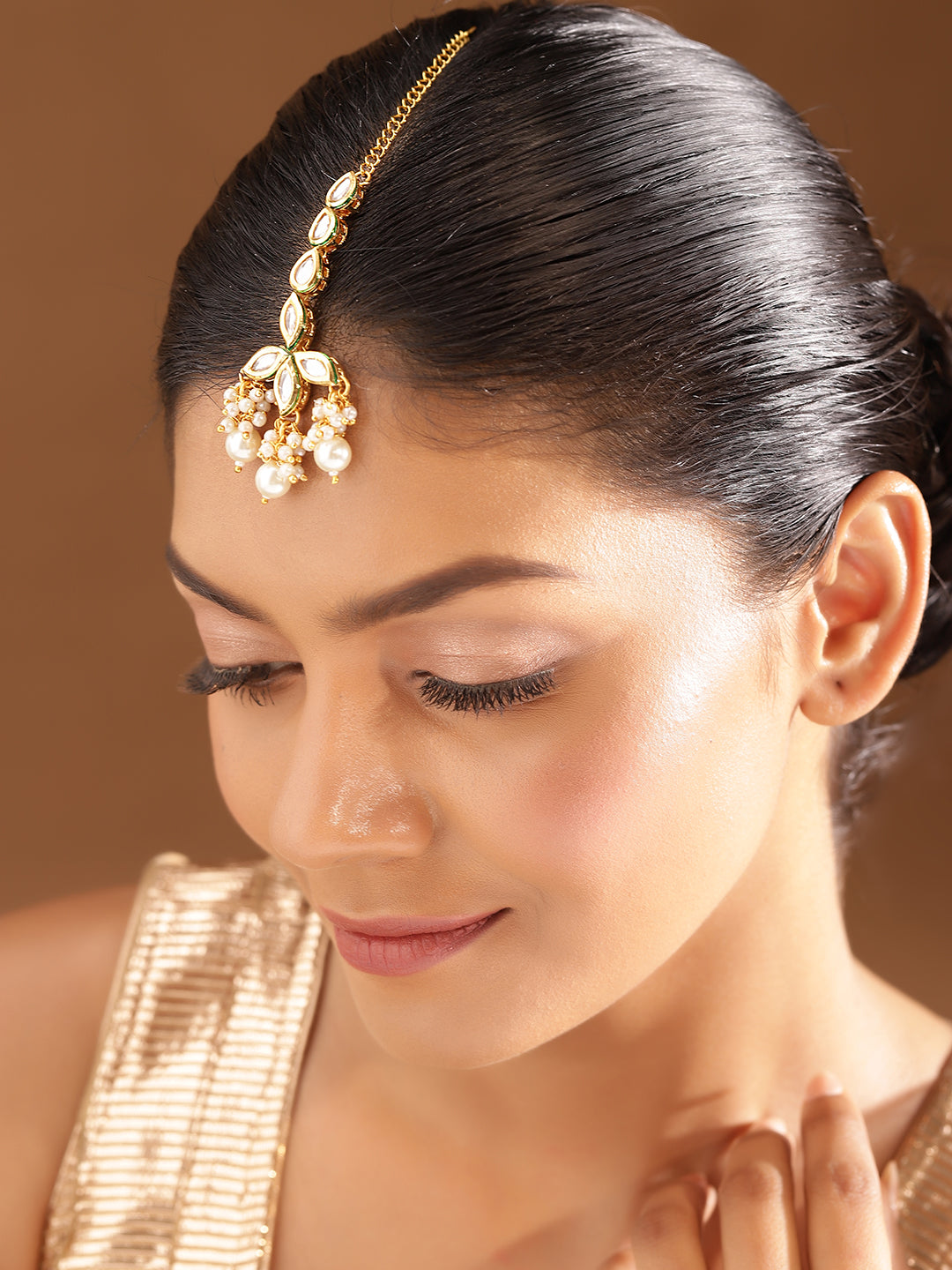 Ishin White  Colour Gold Plated Mangathika