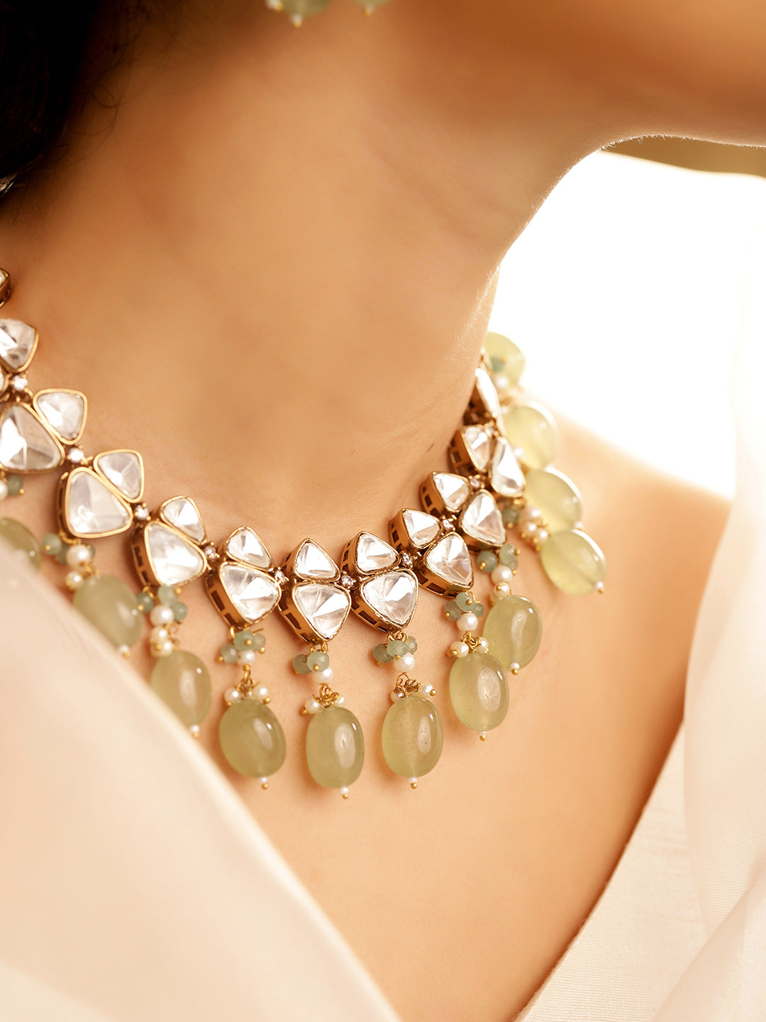 Ishin Green  Colour Gold Plated Jewellery Set