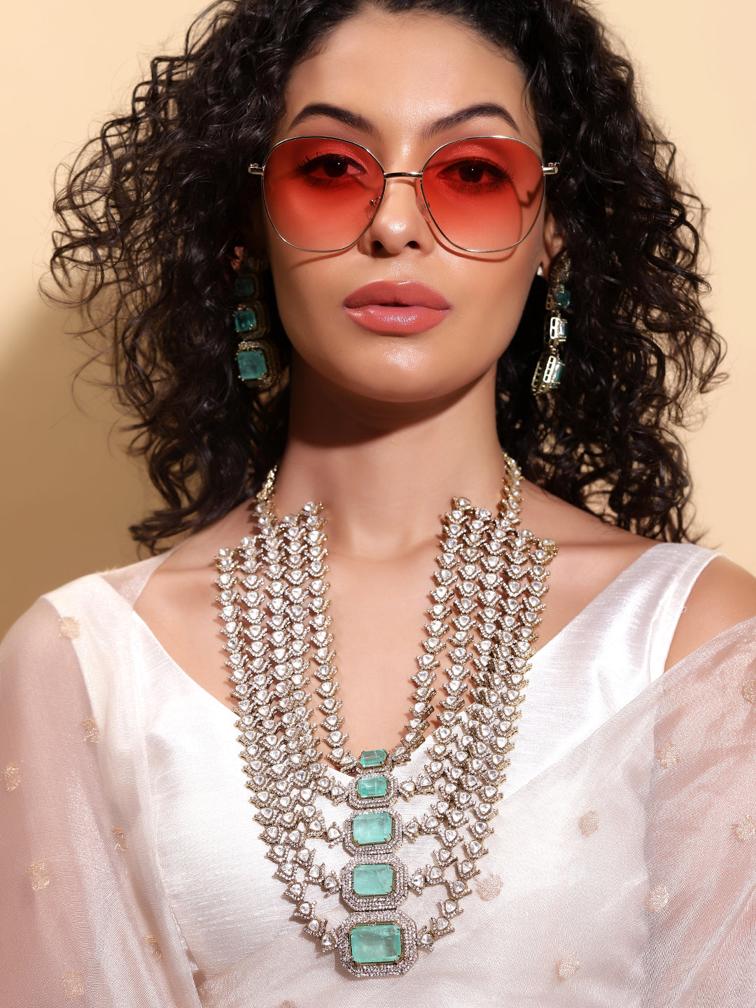 Ishin Aqua  Colour Gold Plated Jewellery set