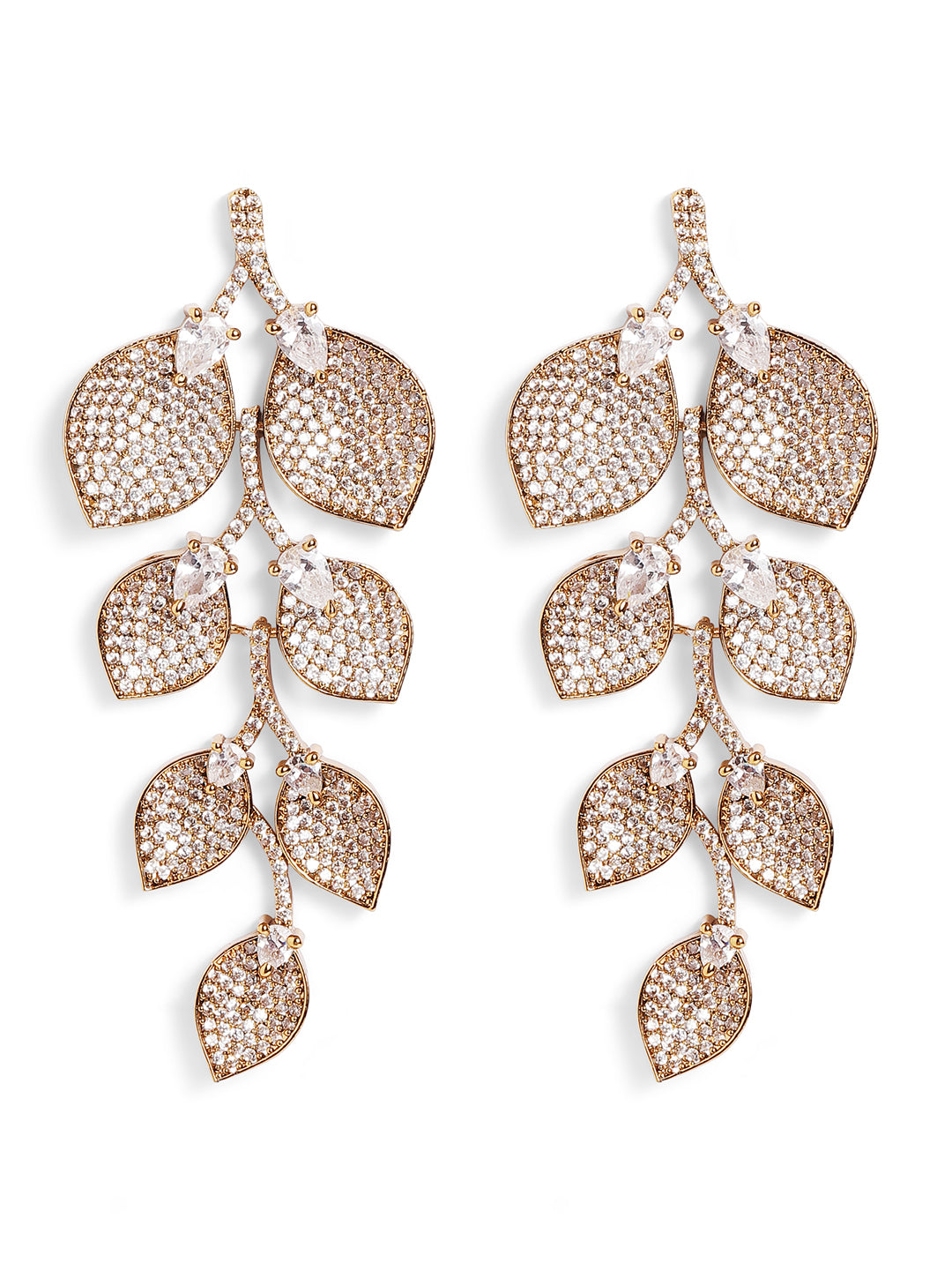 Ishin White  Colour Gold Plated AD Drop Earring