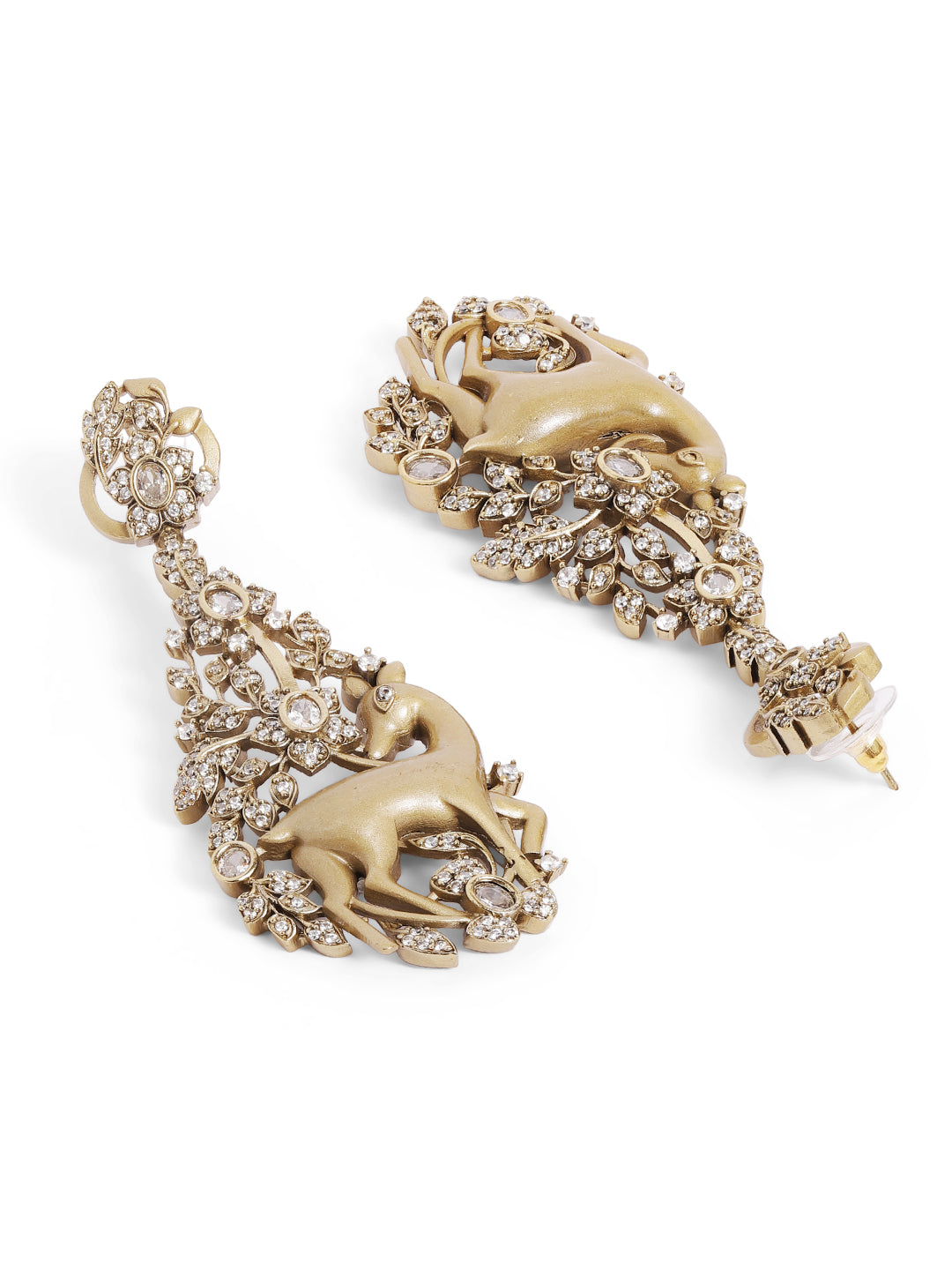 Ishin White  Colour Gold Plated AD Drop Earring