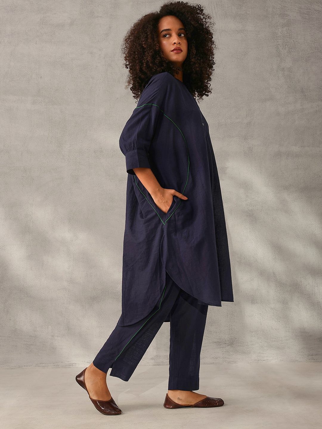 Comfy Brown Poplin Solid Relaxed Fit Co-ord set