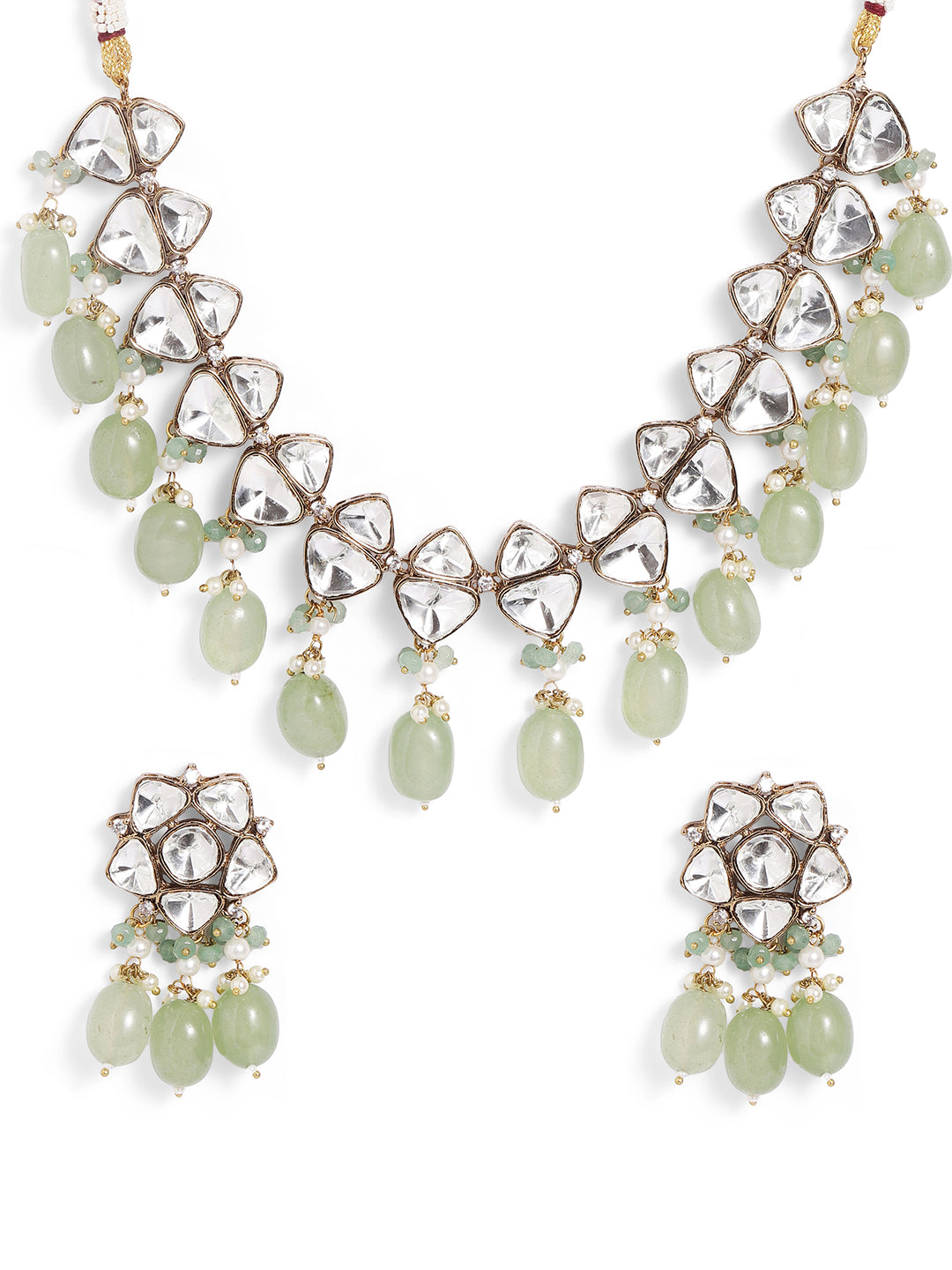 Ishin Green  Colour Gold Plated Jewellery Set