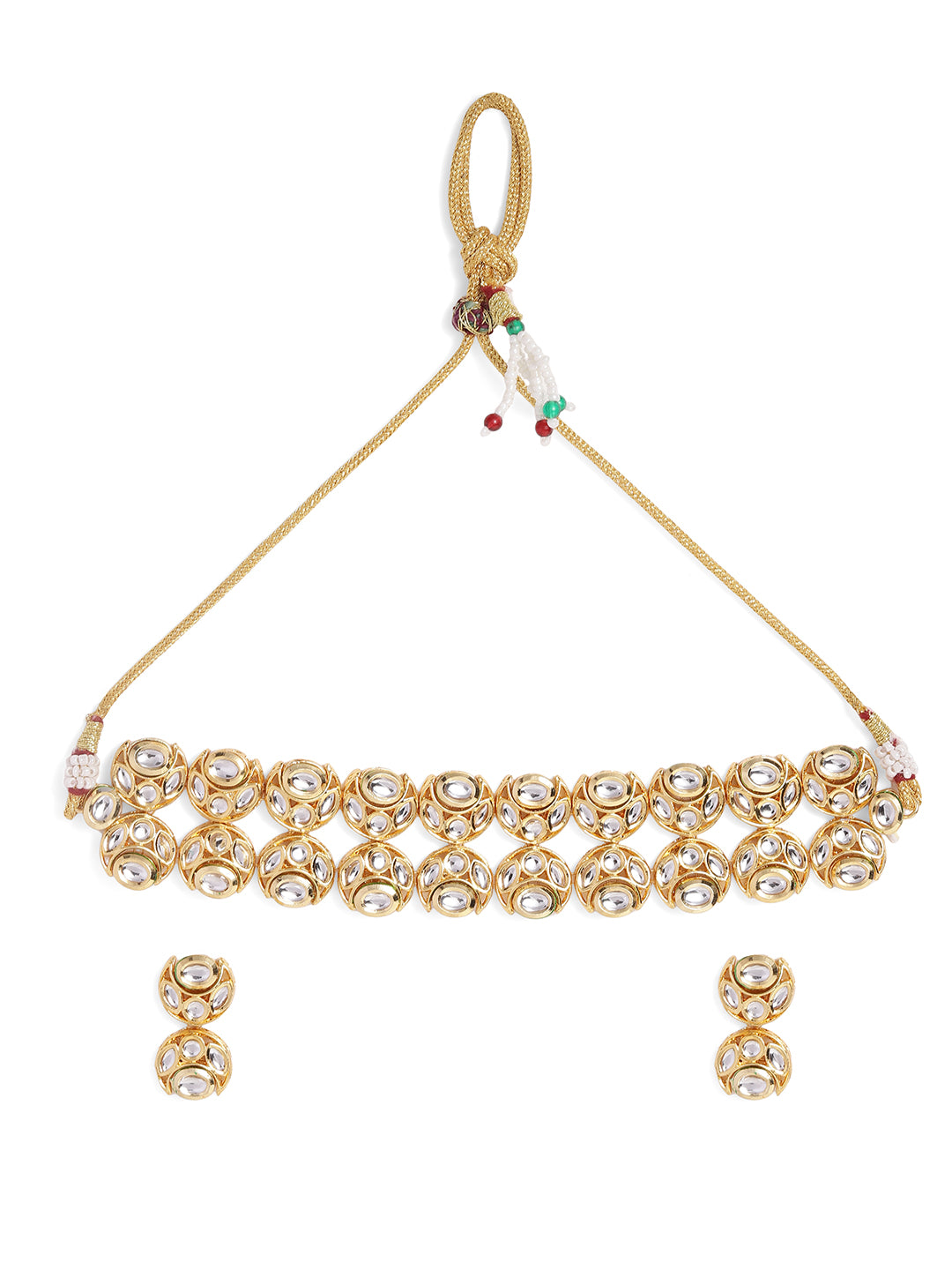 Ishin White Colour Gold plated Kundan Choker
