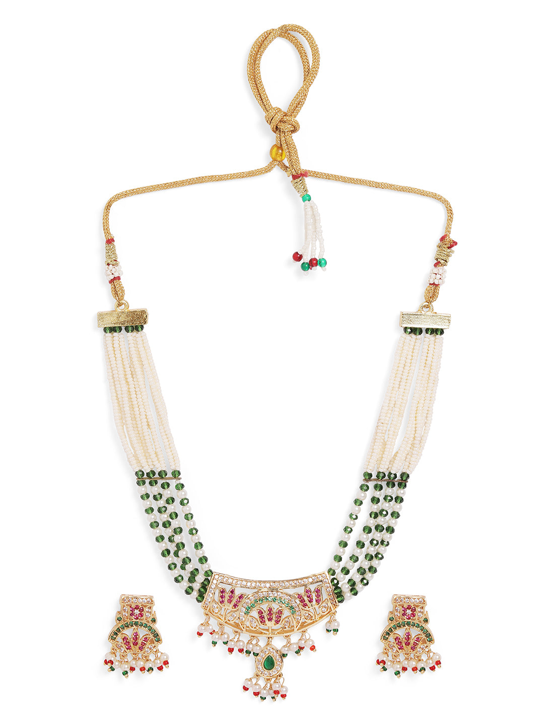 Ishin green  Colour Gold Plated Jewellery set