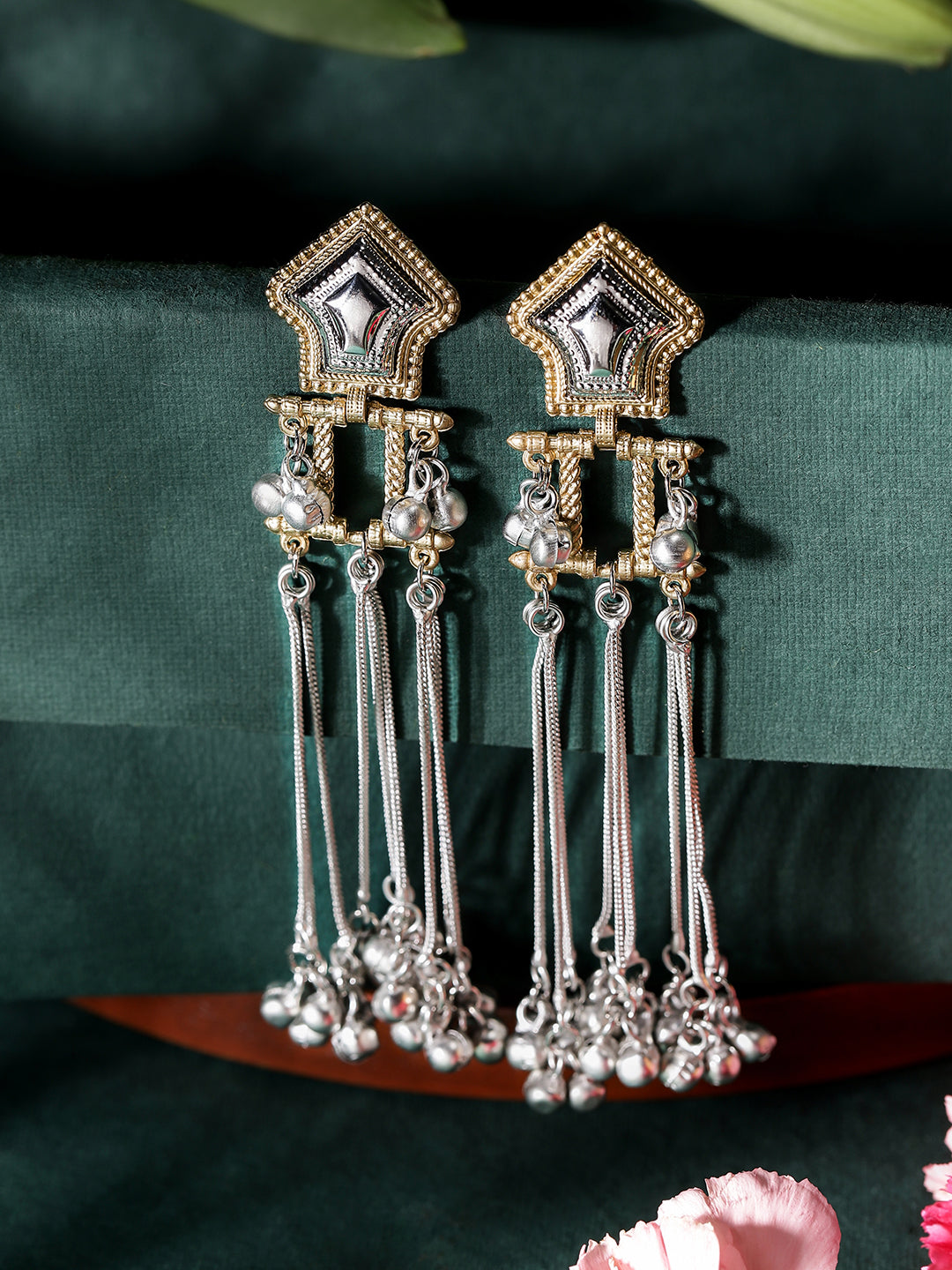 Ishin Silver Colour Silver Plated Drop Earring