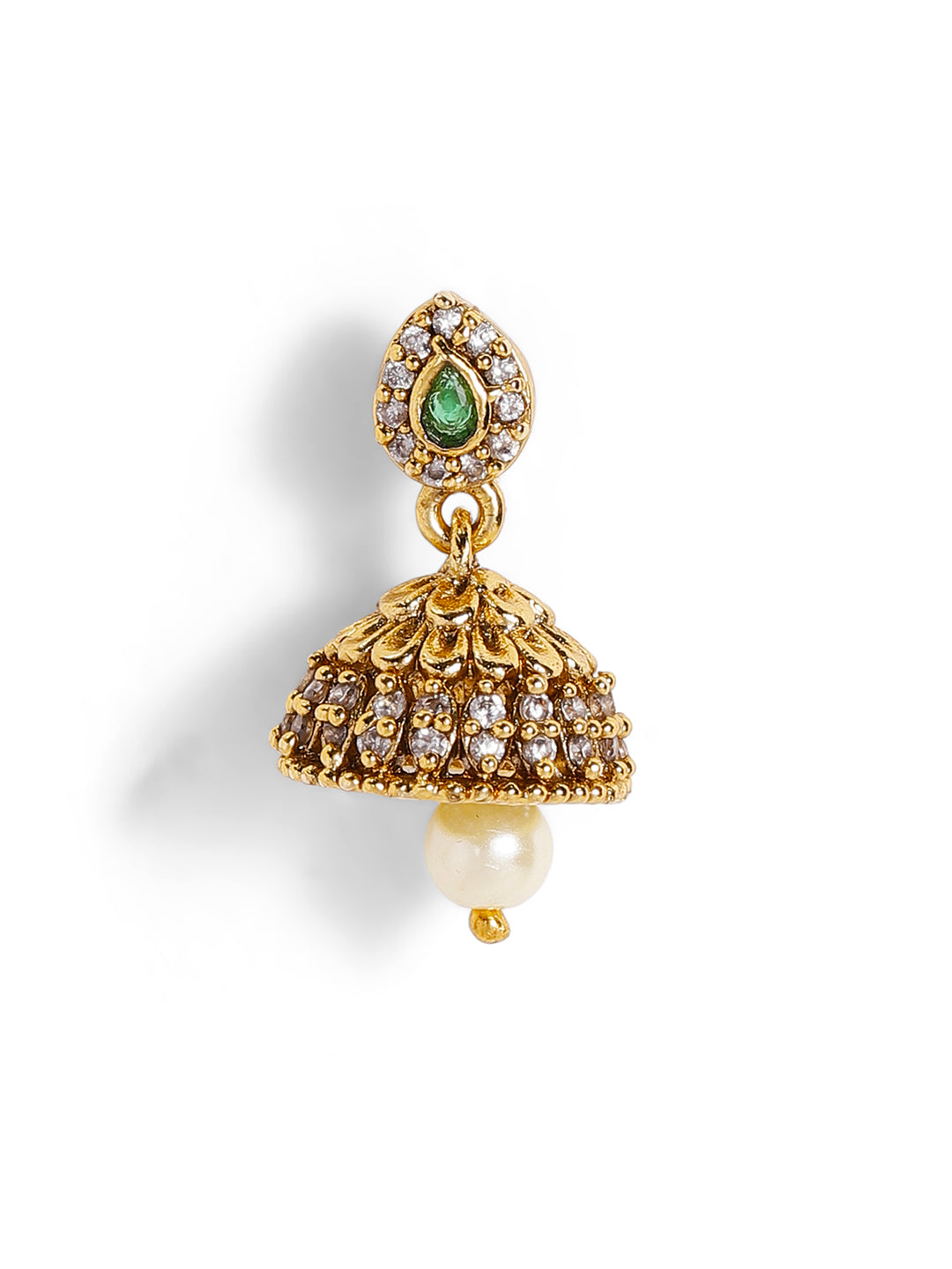 Ishin Floral Elegance Goddess Gold-Plated Choker Necklace Drop Earrings Jewellery Set
