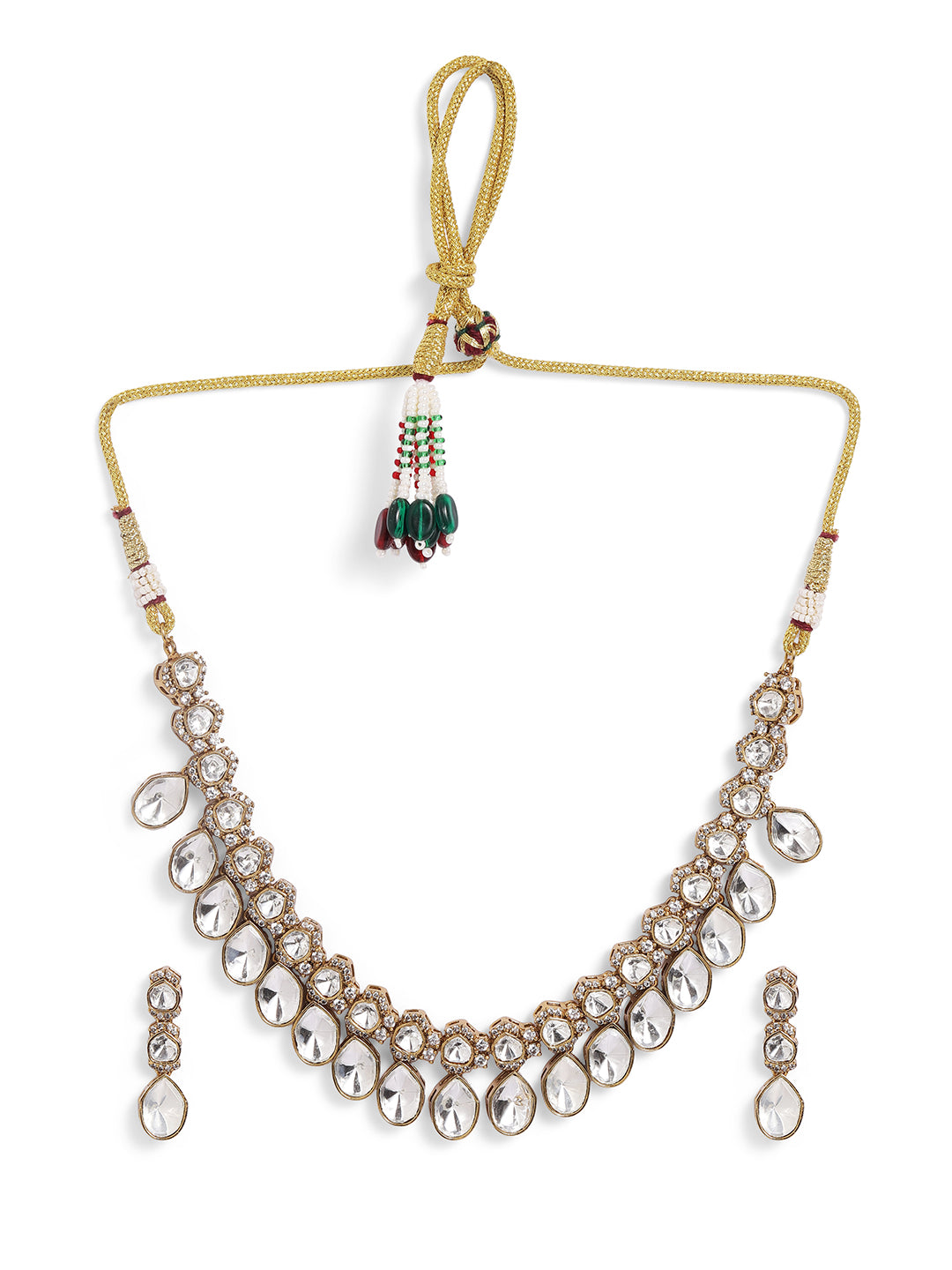 Ishin White  Colour Gold Plated Jewellery Set