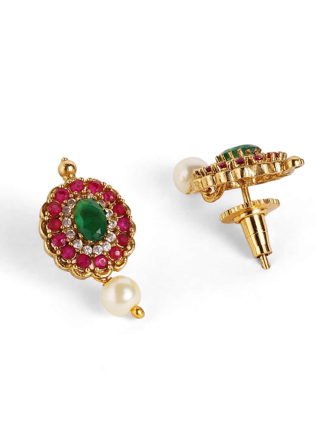 Ishin Goddess elegance Gold Plated Necklace Stud Earrings Jewellery Set