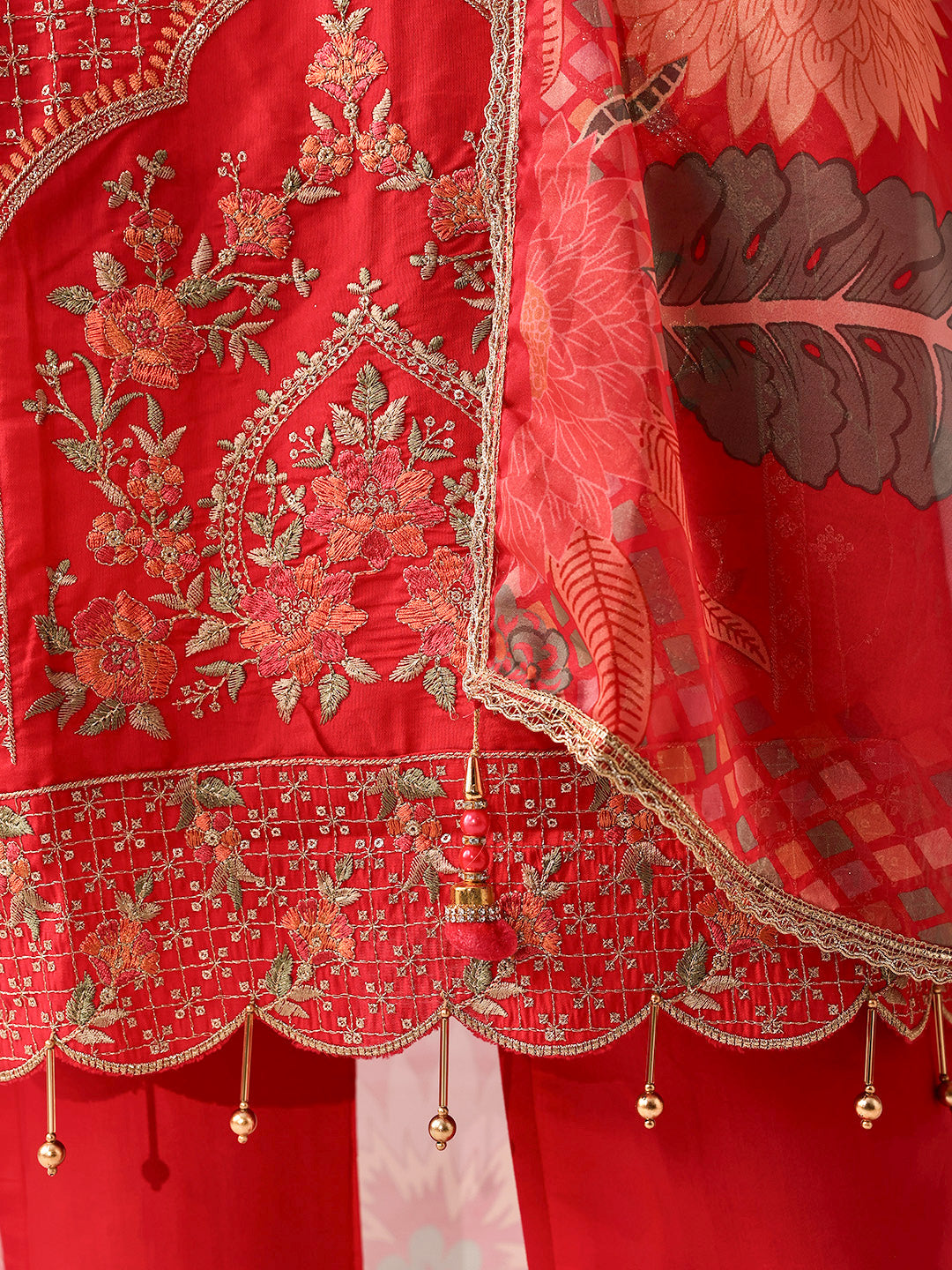 Soft Pink Roman Silk Embroidered Straight Fit Kurta Set with Dupatta