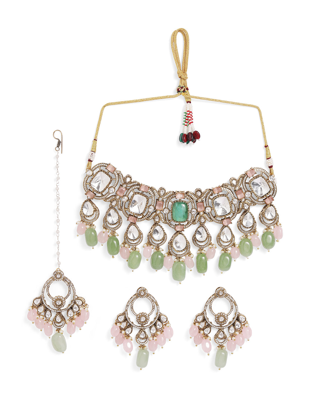 Ishin Multi  Colour Gold Plated Jewellery Set