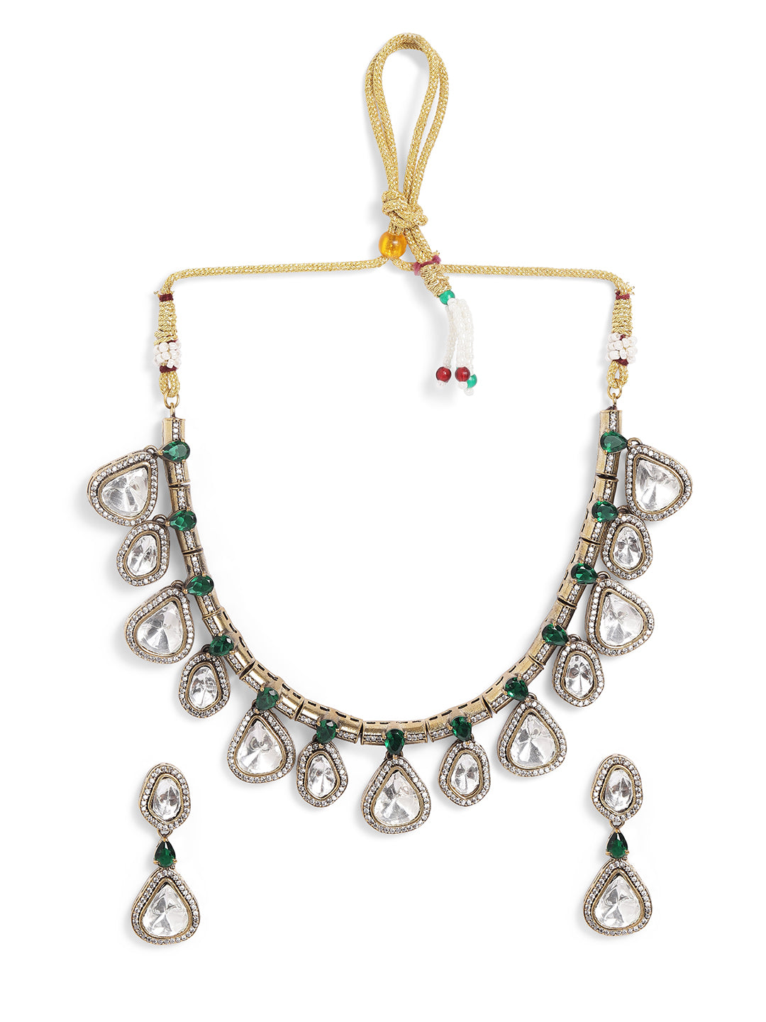 Ishin White  Colour Gold Plated Jewellery Set