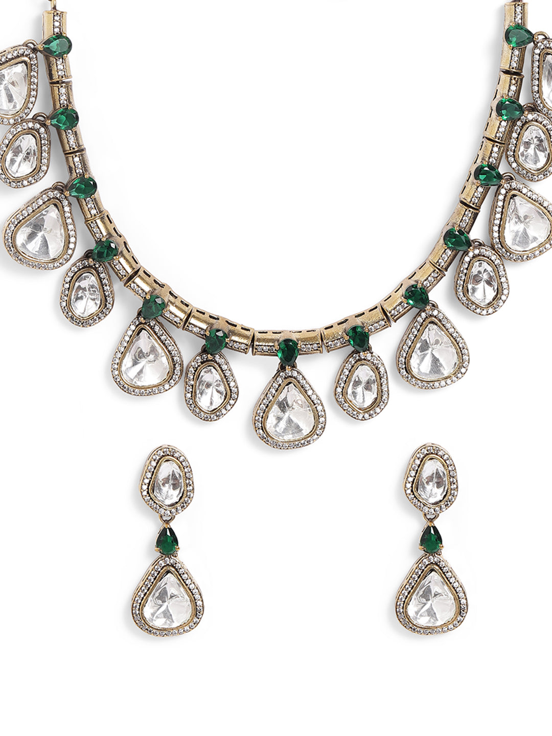 Ishin White  Colour Gold Plated Jewellery Set