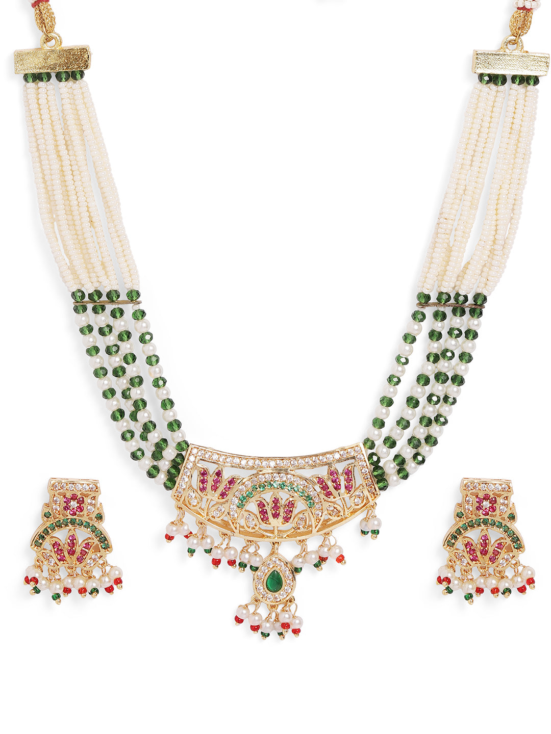 Ishin green  Colour Gold Plated Jewellery set